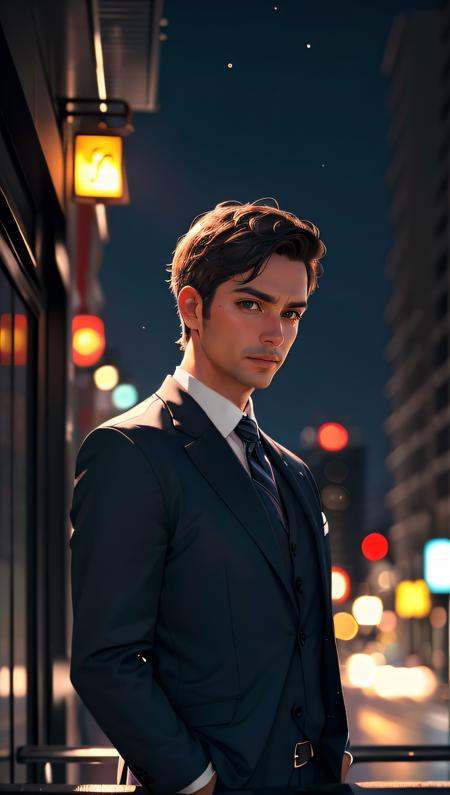(best quality,  masterpiece,  hyper realistic) 1 elegant business man on Tensor.Art