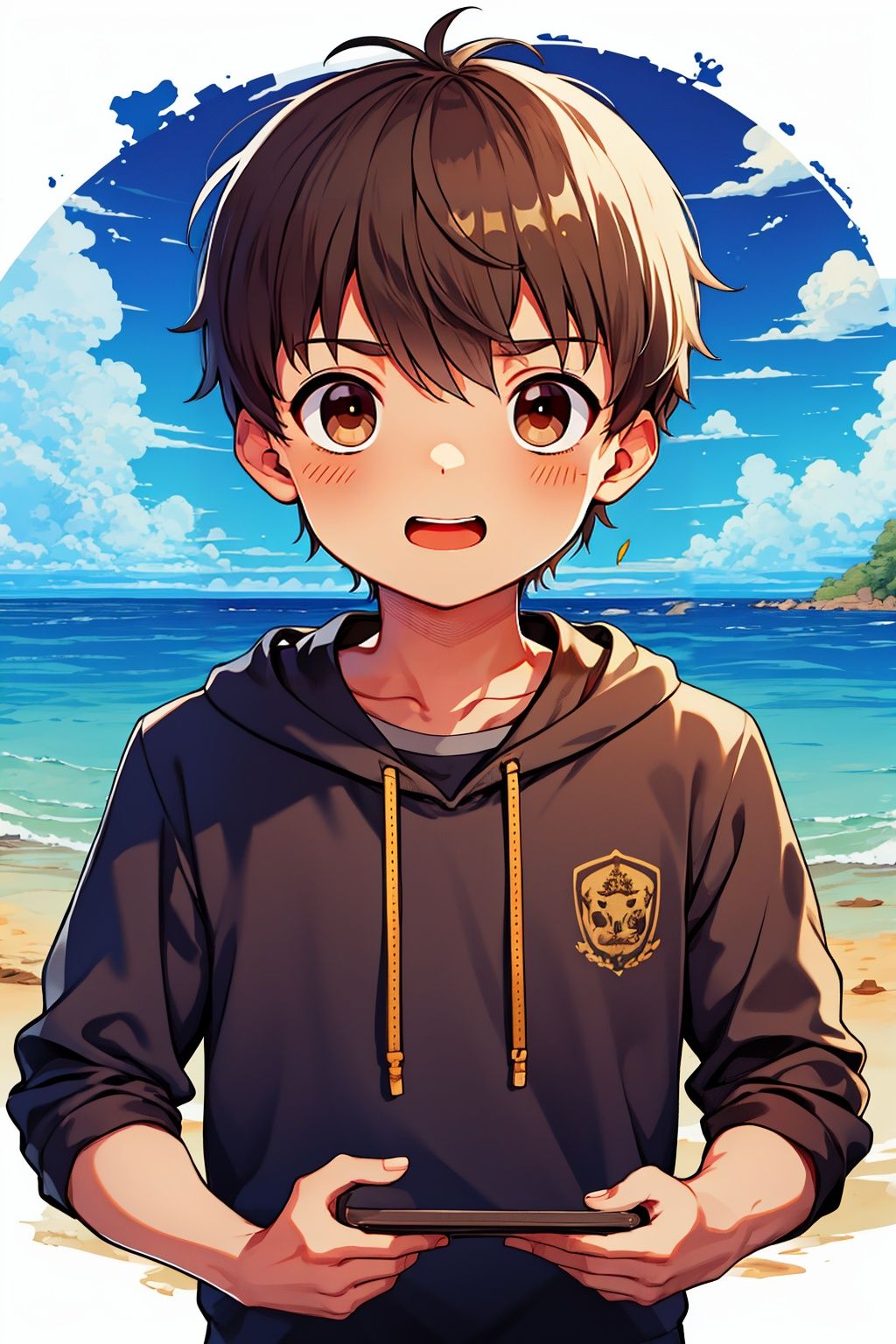 <lora:大眼崽:0.9>,sen,1boy,upper body,