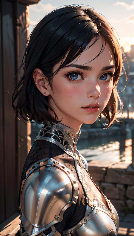Portrait of a girl,  the most beautiful in the world,  (medieval armor) on Tensor.Art