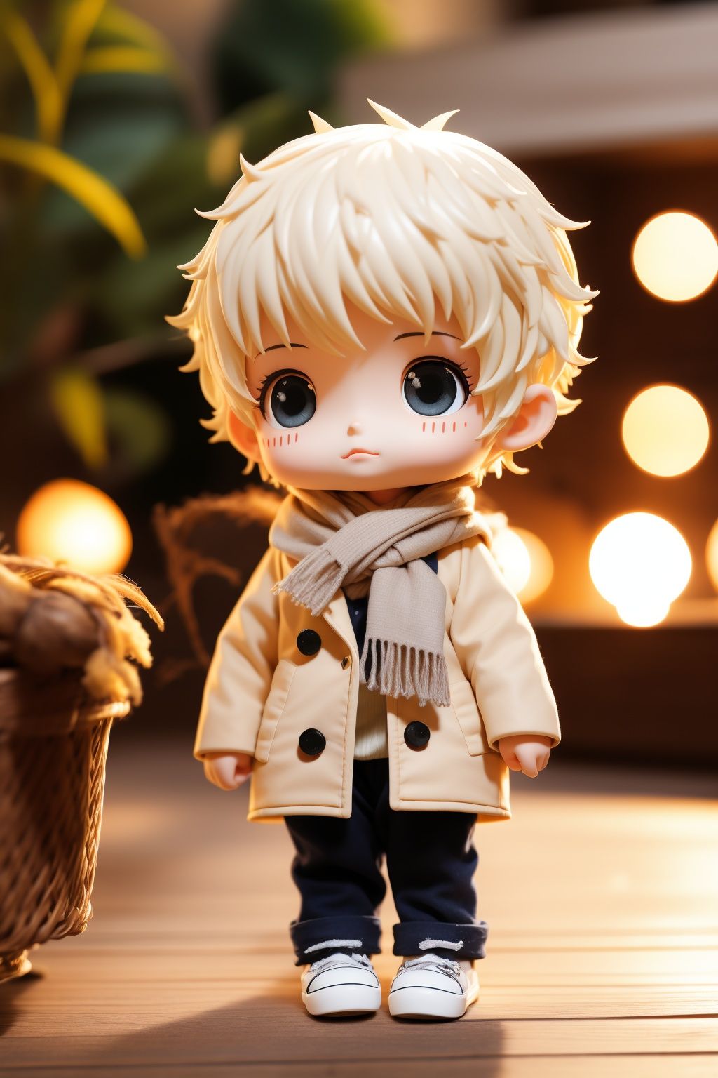 <lora:sen_20230918104202:0.9>,sen, smile, sitting, blurry background, blush, holding hands, white hair, siblings, chibi, short hair, long sleeves, coat, scarf, outdoors, grey eyes, depth of field, bangs, full body, blue eyes,