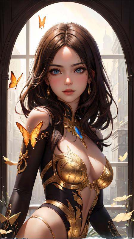 (Perfect face) 8k portrait of beautiful cyborg with brown hair,  intricate,  elegant on Tensor.Art