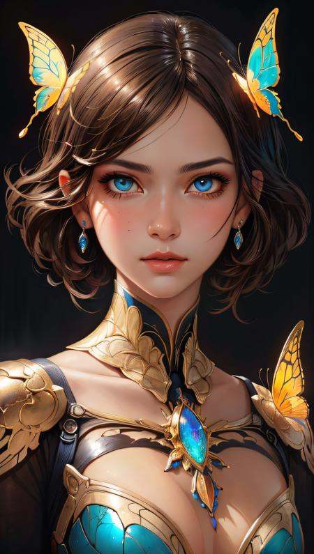(Perfect face) 8k portrait of beautiful cyborg with brown hair,  intricate,  elegant on Tensor.Art