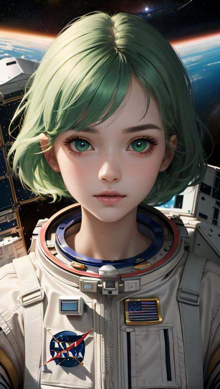 (best quality,  masterpiece,  perfect face) green hair on Tensor.Art