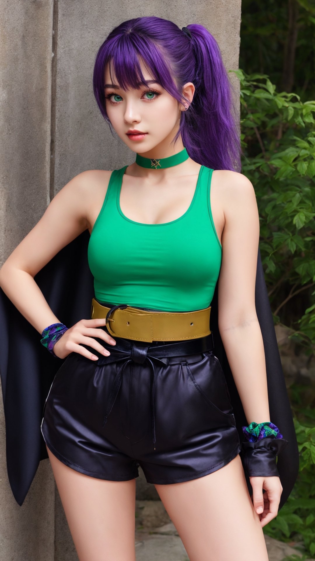 1girl,  purple eyes,  purple hair on Tensor.Art