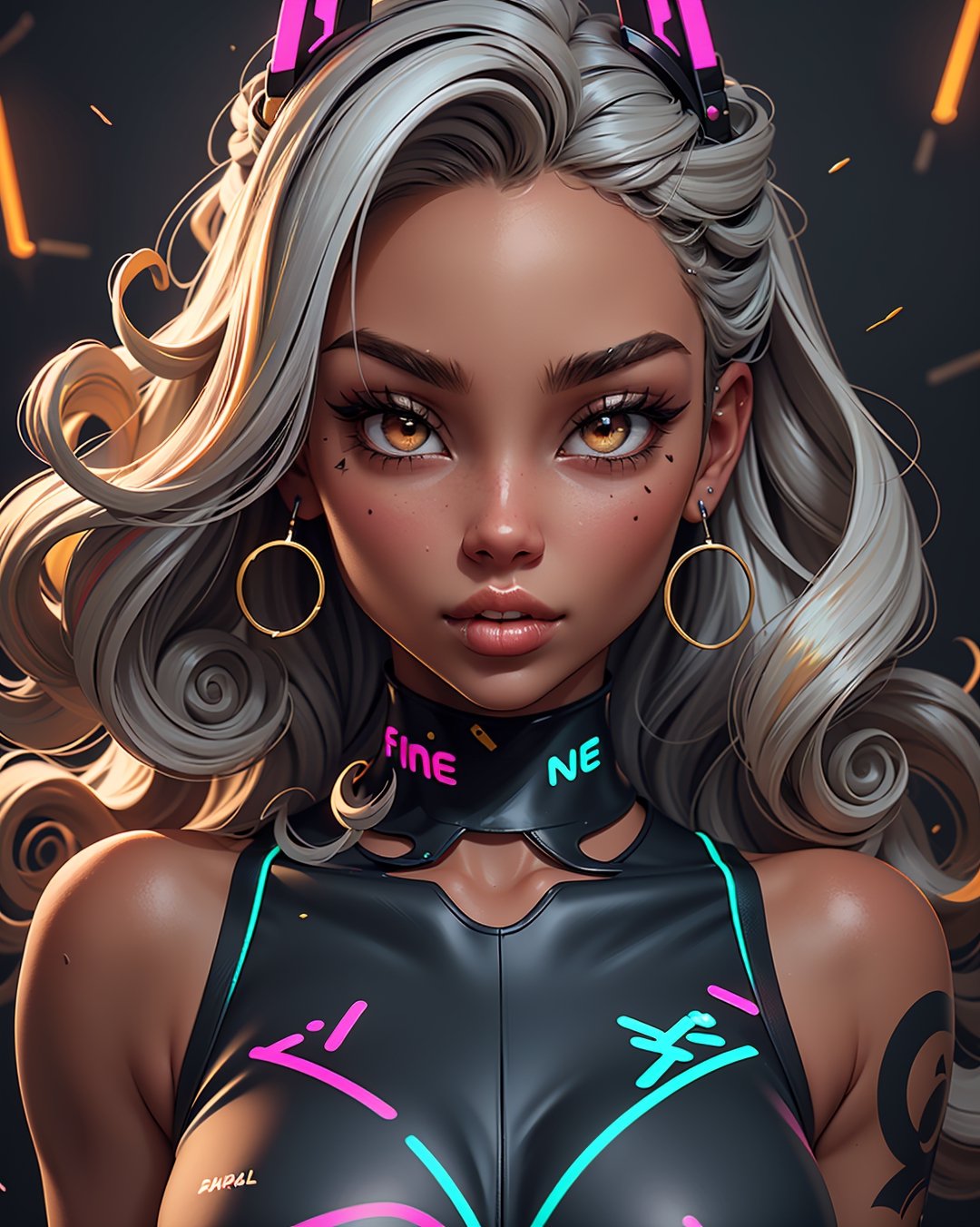 1 girl,  symmetrical face,  perfect brown eyes on Tensor.Art