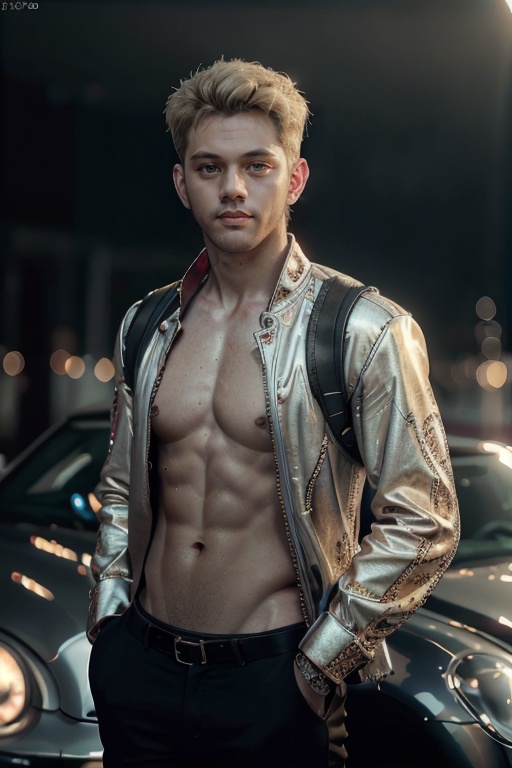 cinematic photo 16k, UHD, HDR10, 16K, ((Masterpiece)) , Absurdres, Cute Expression, masterpiece intricate hyperdetailed best quality, beautiful detailed face, beautiful eyes, high contrast, shiny skin, soft lighting, backlighting, bloom, light sparkles, chromatic aberration, sharp focus, attractive, flirting, looking at viewer, portrait, photography, detailed skin, realistic, photo-realistic, 8k, highly detailed, full length frame, High detail RAW color art, diffused soft lighting, sharp focus, 1 male, uniform, hugo boss, male, short hair, defined jawline, blonde hair, masculine, handsome, muscles,,  <lora:3k0-02:1> . 35mm photograph, film, bokeh, professional, 4k, highly detailed