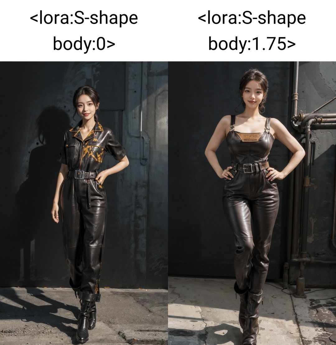 masterpiece,best quality,1girl,,moyou,seductive smile,<lora:S-shape body:0>,(Industrial-style_jumpsuit:1.4),(Leather_ankle_boots:1.3),(Statement_belt:1.2),(Industrial_workshop_background:1.4)