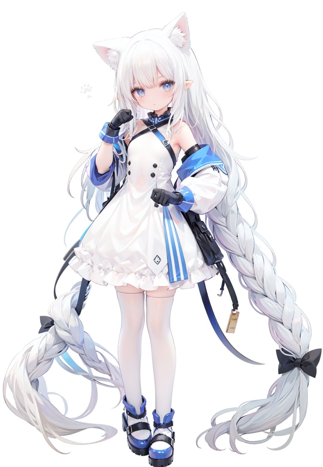1girl,  white_gloves,  braid on Tensor.Art