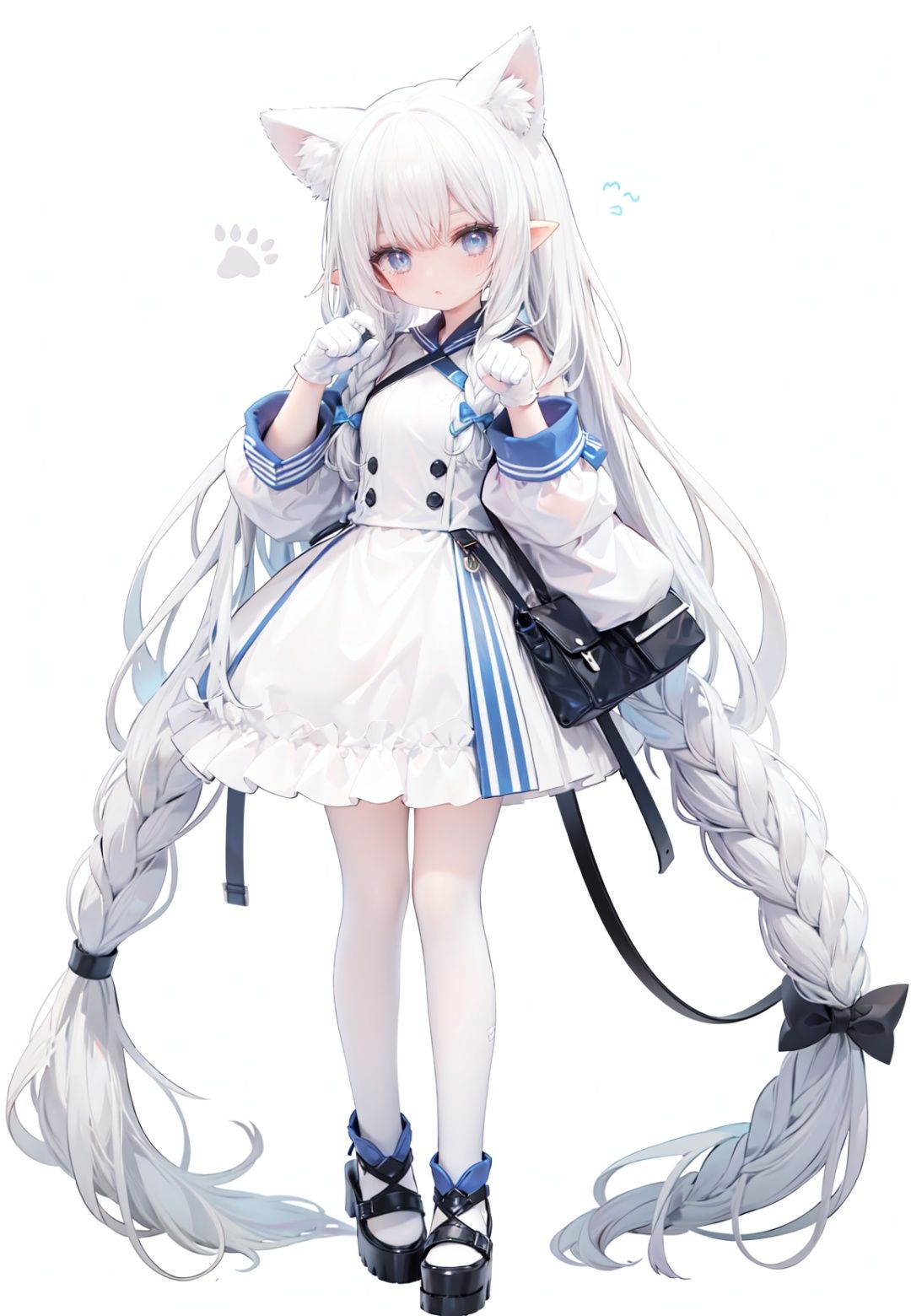 1girl,  white_gloves,  braid on Tensor.Art