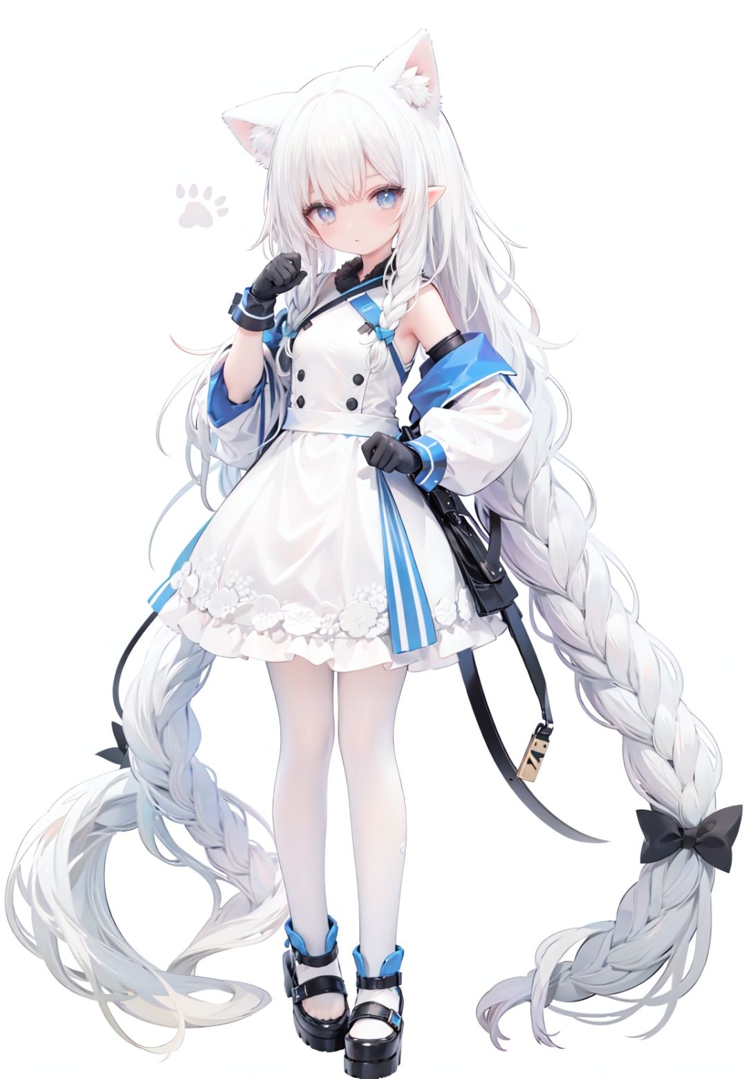 1girl,  white_gloves,  braid on Tensor.Art
