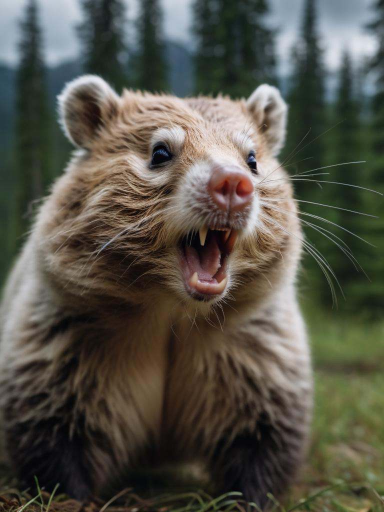 fierce roar,  close up|stormy day with angry sky. serene forest,  |photographic on Tensor.Art