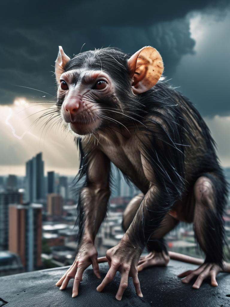 |stormy day with angry sky. cyberpunk city,  |photographic,  realism pushed to extreme on Tensor.Art