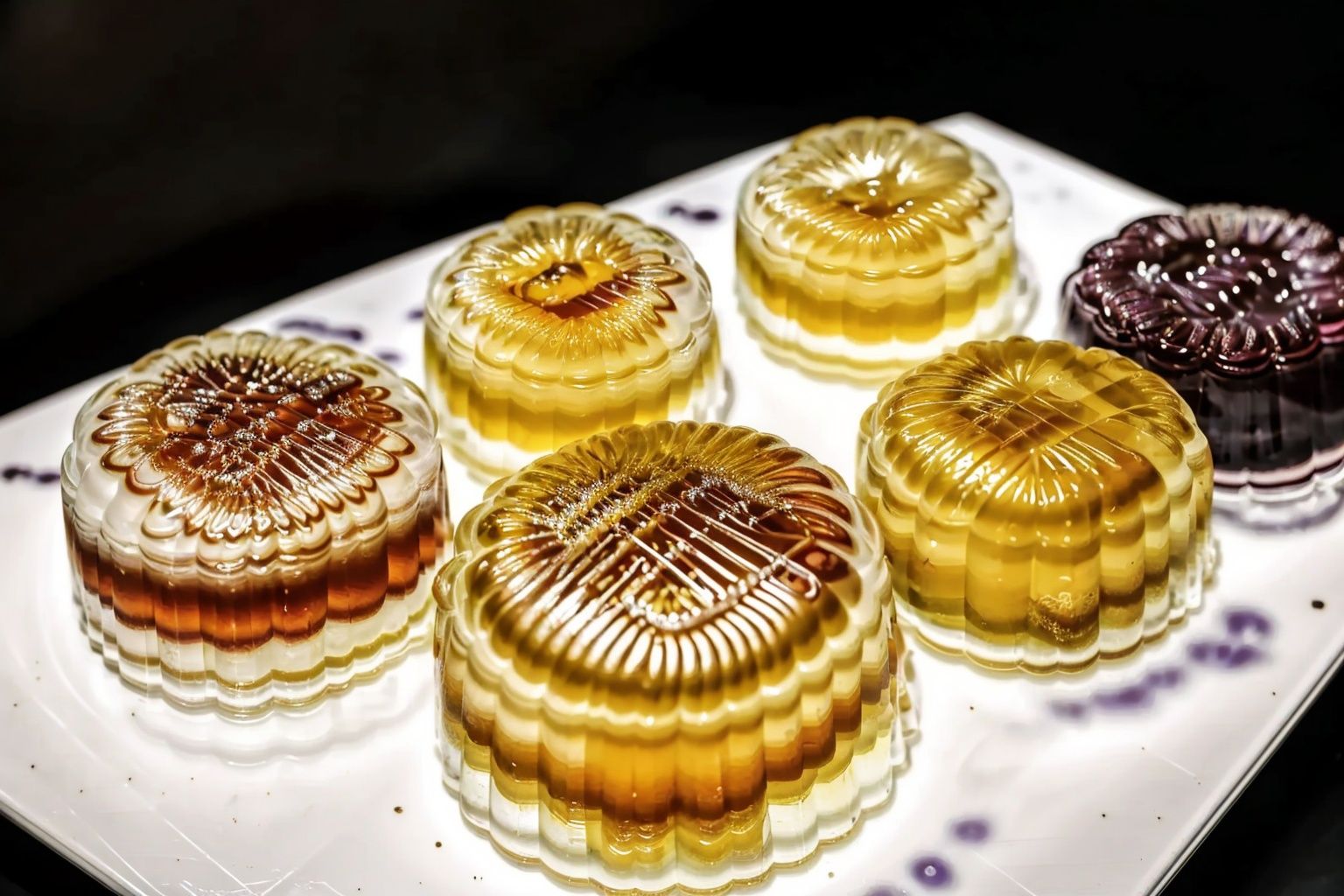 Many,transparent, mooncake,food，Moon Cake, A standard Mooncake display, sits in the center of the frame, high contrast, （Transparent）, depth of field, ray tracing, UHD, high details, best quality, 16k,<lora:15e9d6c8fc0d18a0c9fb5f5f70bced39c2acd35f908772a1cb453d894fdadd26:0.7>