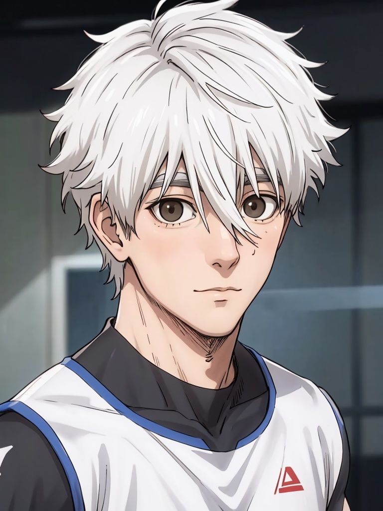 <lora:nagi-000006:1>,nagi,1boy,male focus,solo,white hair,hair between eyes,short hair,grey eyes,black eyes,brown eyes,portrait, best quality,masterpiece,highres,