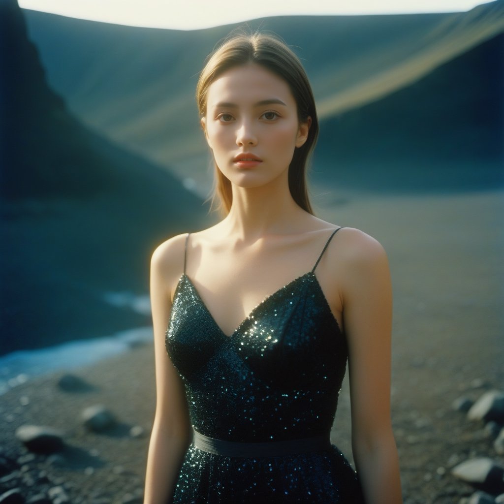girl taking analog film photo,  cinema photo,  ((Establishing_Shot)) on Tensor.Art