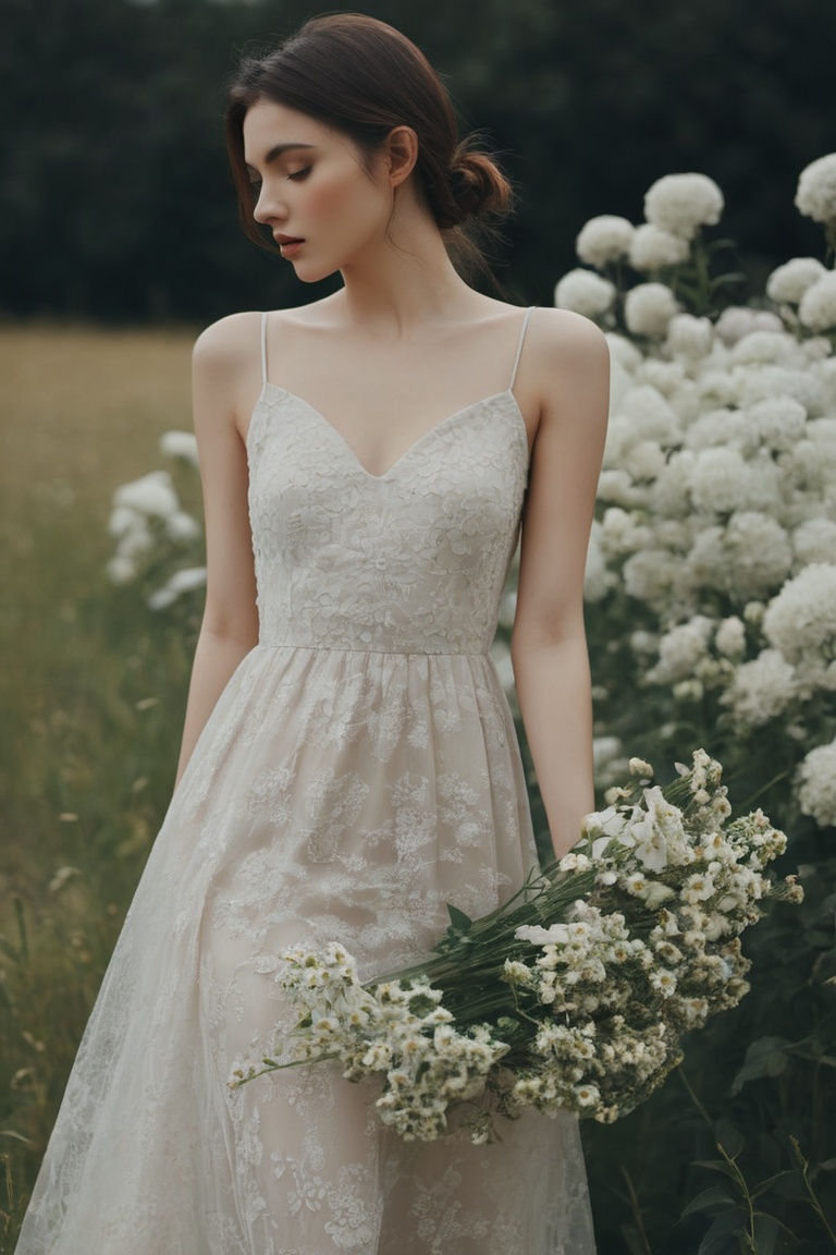 a girl,  style of Alessio Albi ,  dress flowers on Tensor.Art
