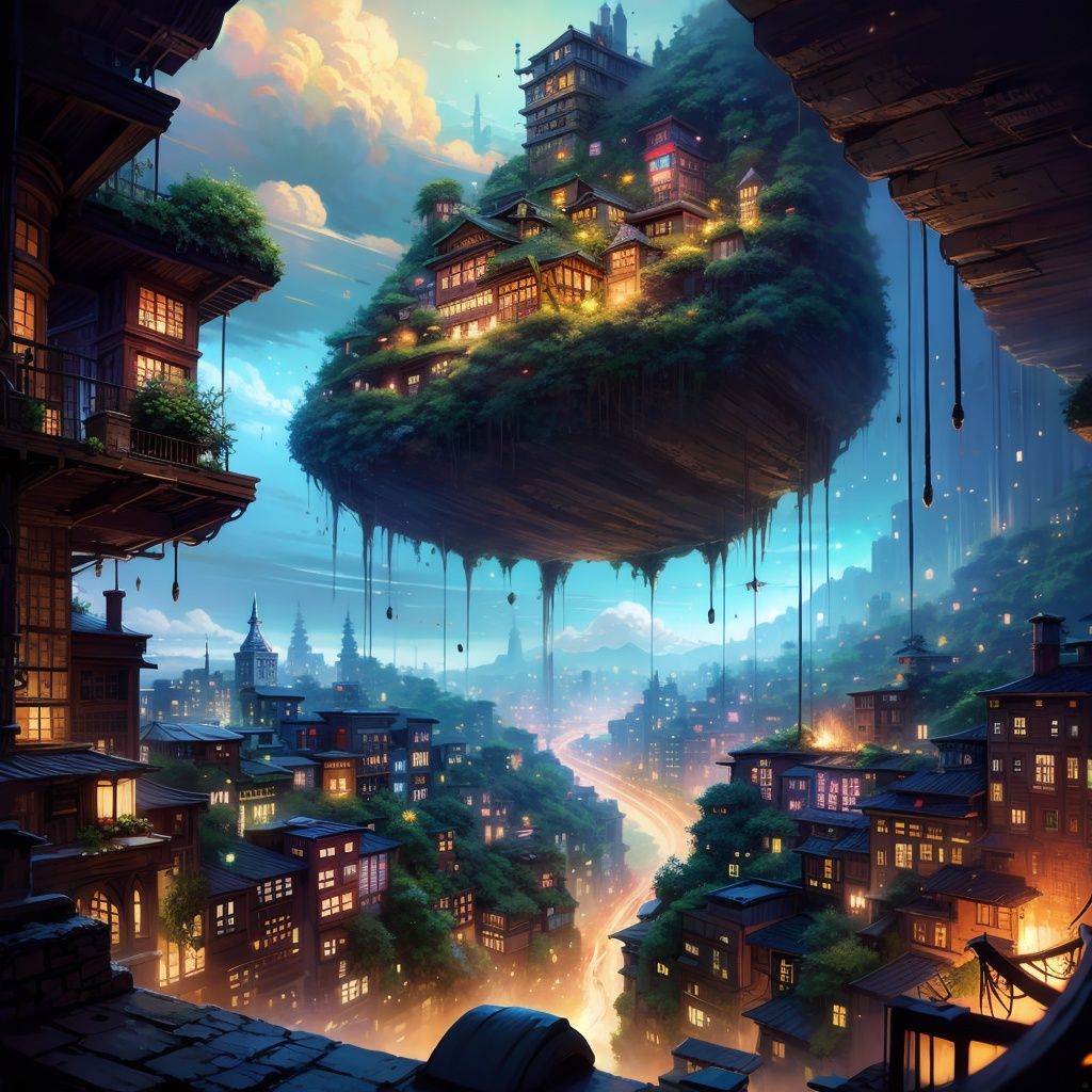 <lora:yhc:1>yhc, scenery, no humans, city lights, city, cityscape, cloud, sky, building, bridge, science fiction, outdoors