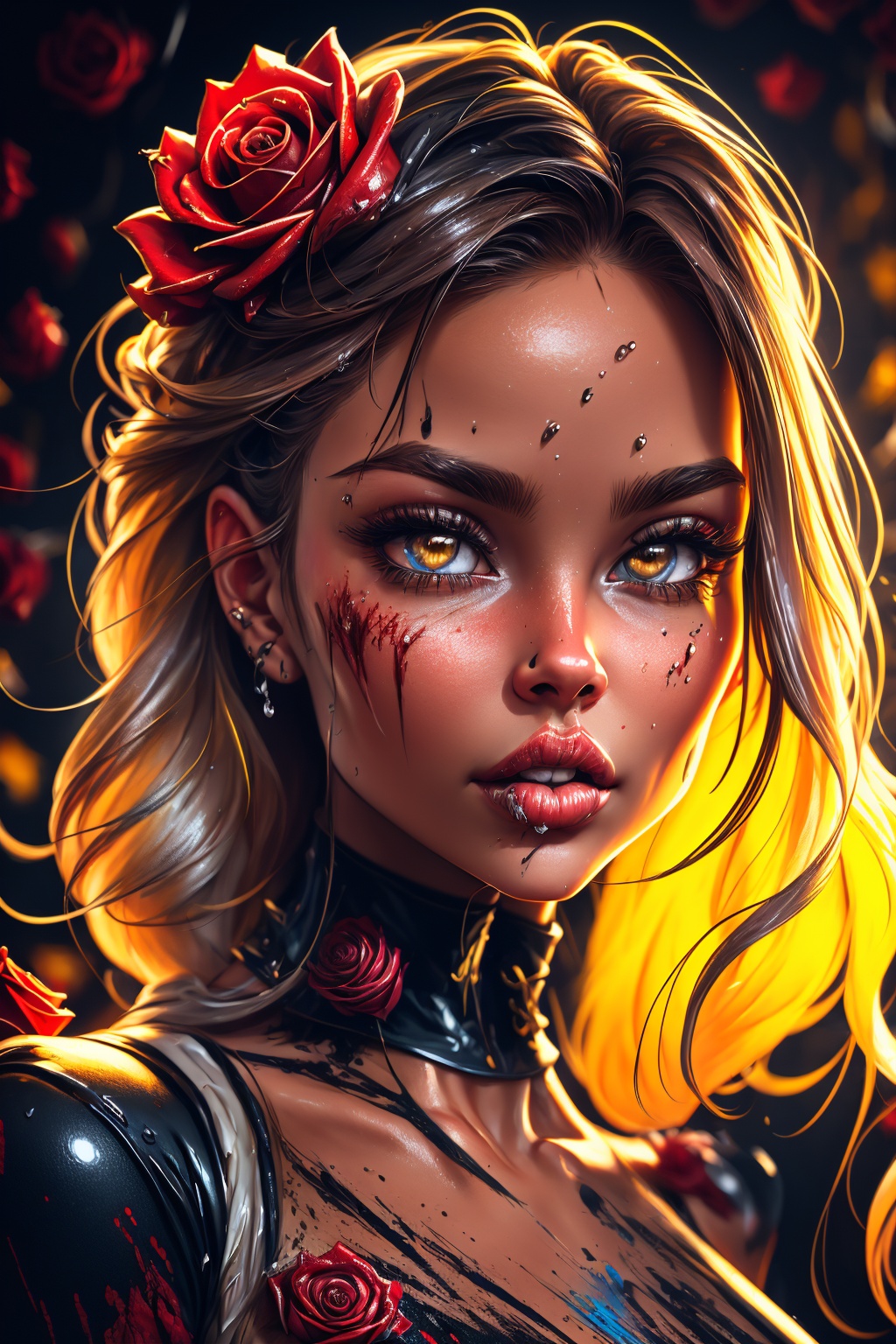 Abstract,  ,  ((colorfull portrait 1girl)) on Tensor.Art