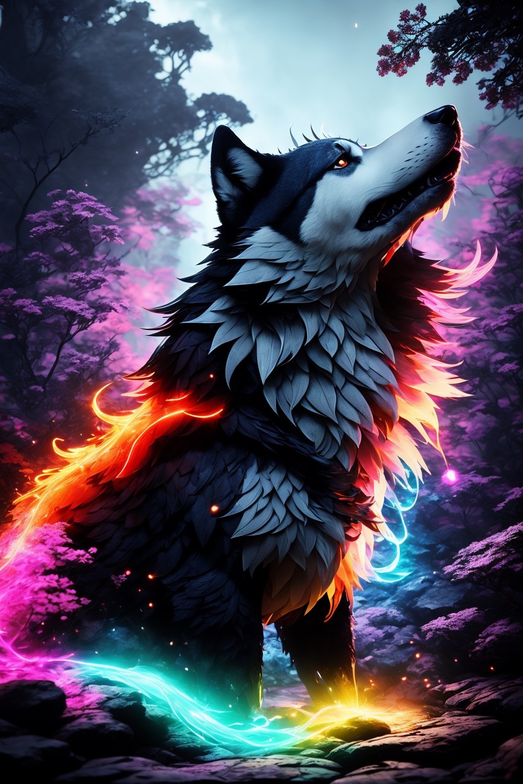 Wolf Nebulosa Galaxy,  T-Shirt Art,  T-Shirt Design on Tensor.Art
