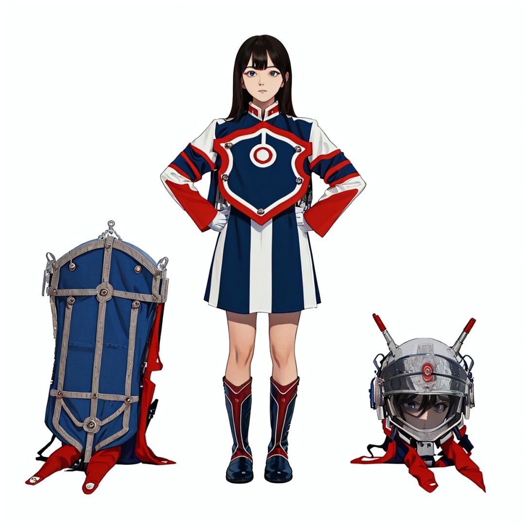 (masterpiece:1.3), (the best quality:1.2), (super fine illustrations:1.2), (Masterpiece), high quality, high detail,((white background:1.2)), looking at viewer, (SOLO:1.4),outline,,simple background, military uniform,white gloves,uniform,boots,knee boots,armor,dress,military uniform