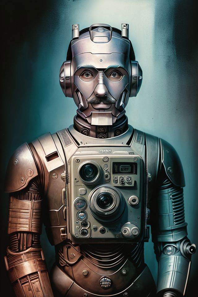 (facial hair:),  cyborg, on Tensor.Art