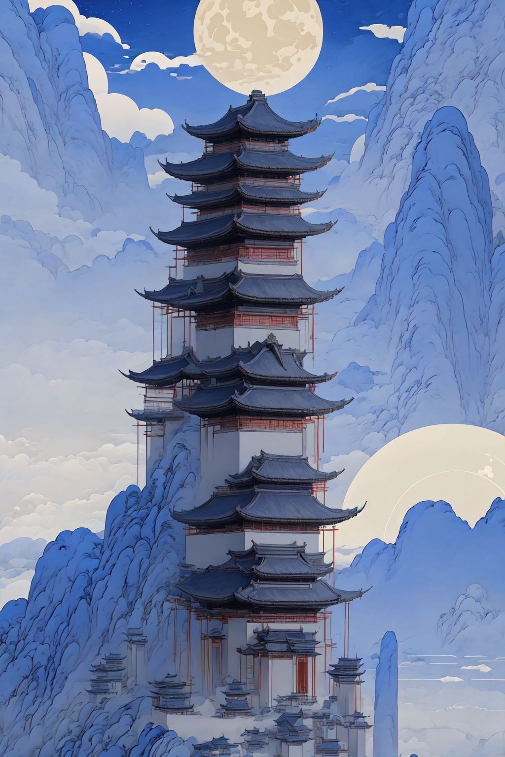 Best quality, 8k, cg,architecture, moon