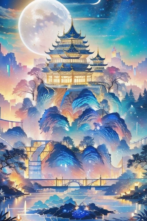 Best quality,8k,cg,castle,flower
