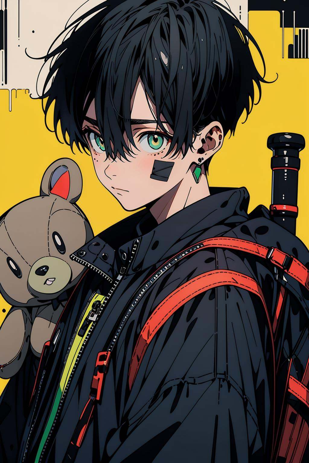 1boy,  niji,  black hair on Tensor.Art