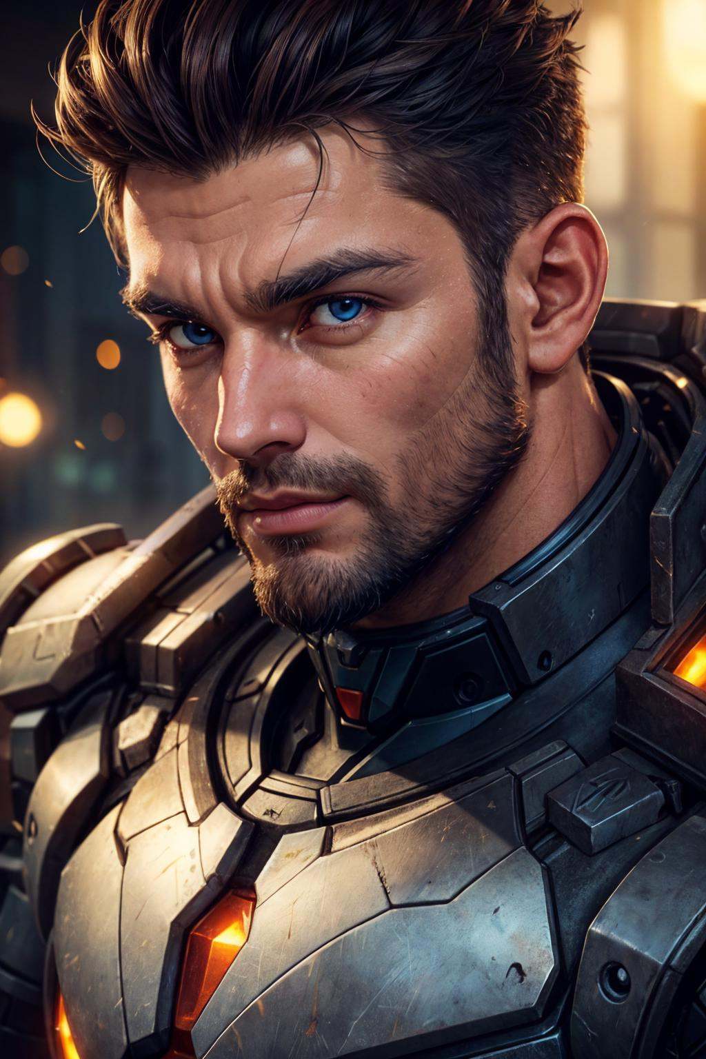 wearing a worn mech suit,  rusted metal,  sharp focus on Tensor.Art