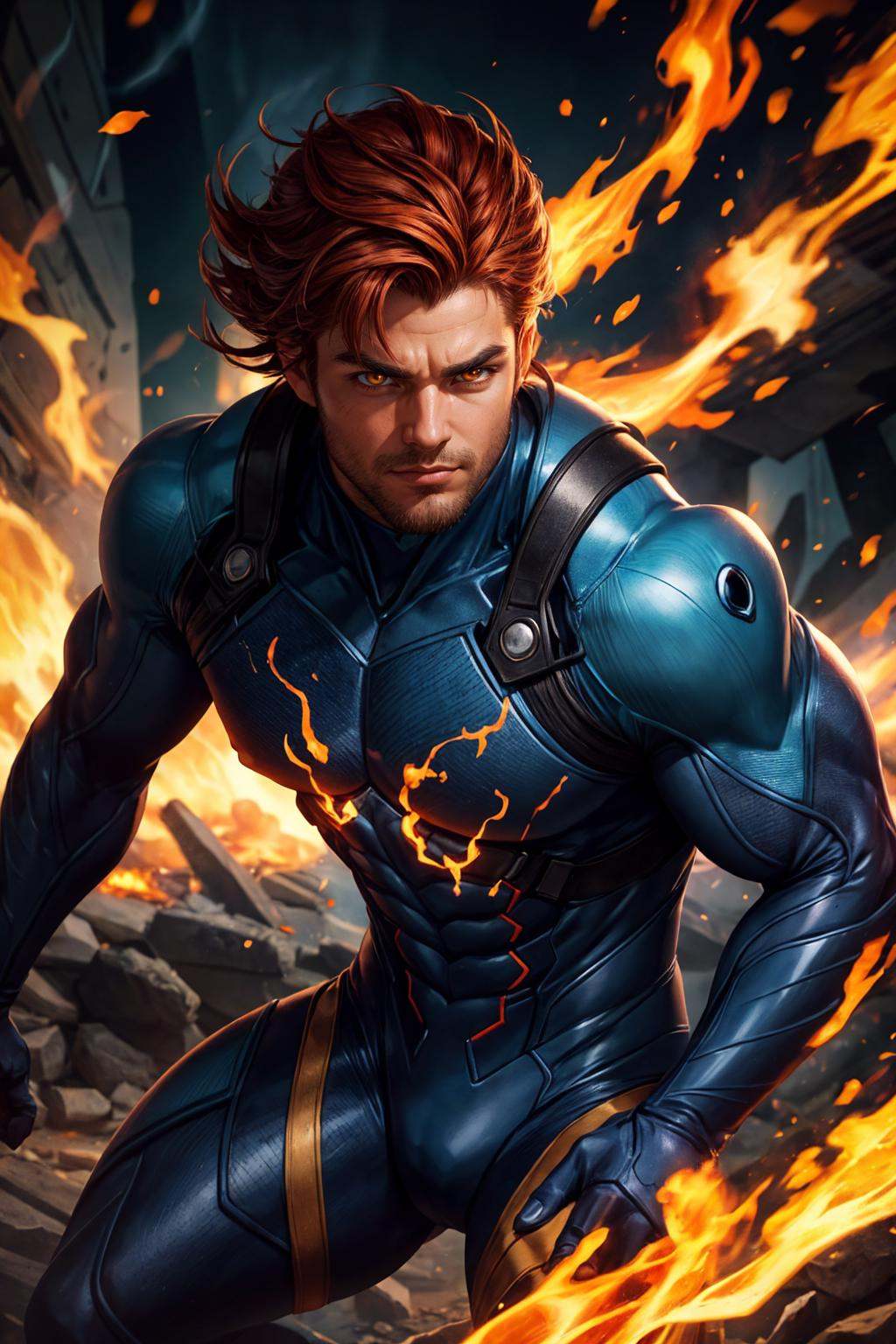 1man,  auburn hair,  fair skin on Tensor.Art
