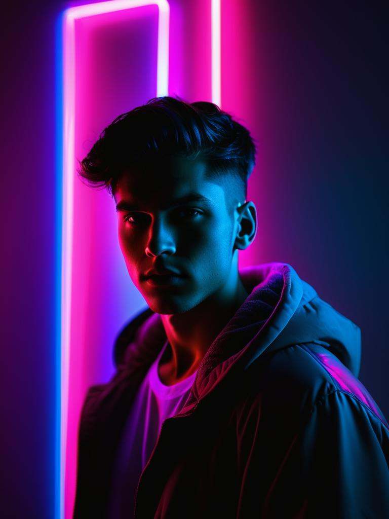 photograph,  Neon Light,  Dark hue on Tensor.Art