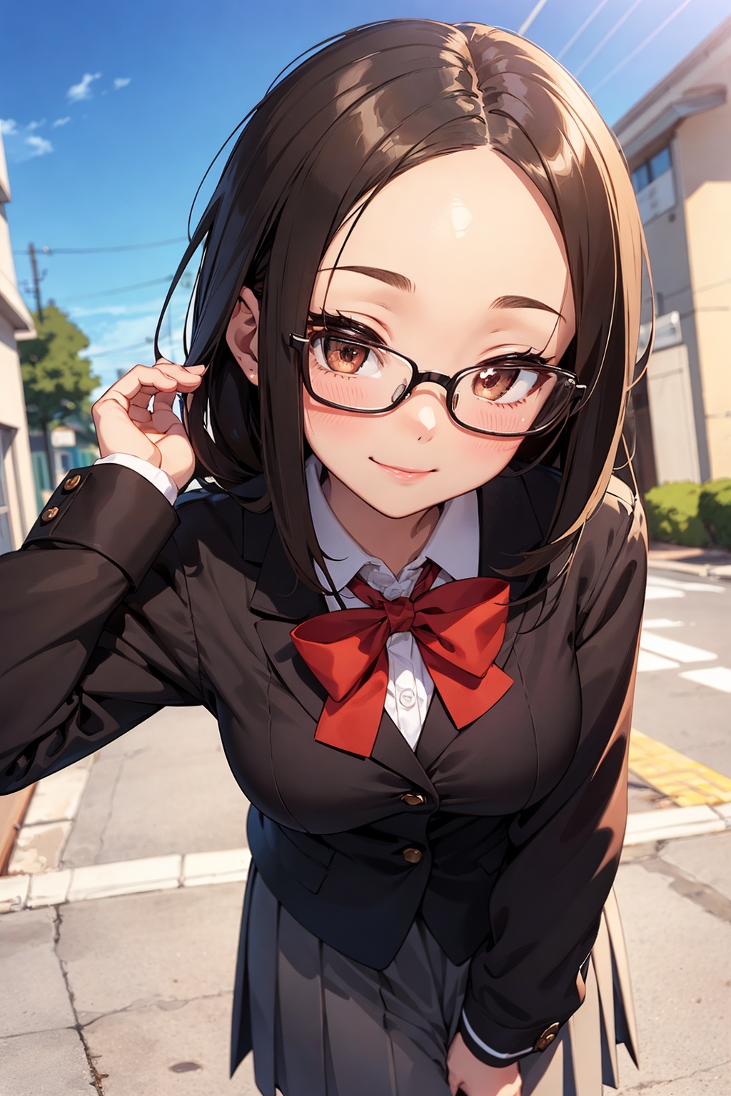 1girl,  solo,  school uniform on Tensor.Art
