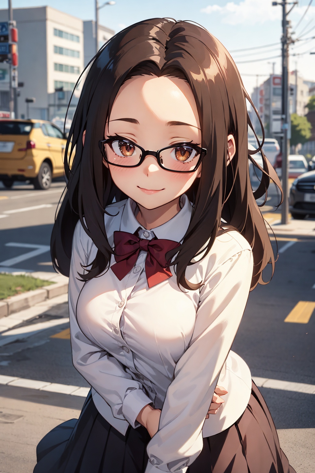 1girl,  solo,  school uniform on Tensor.Art