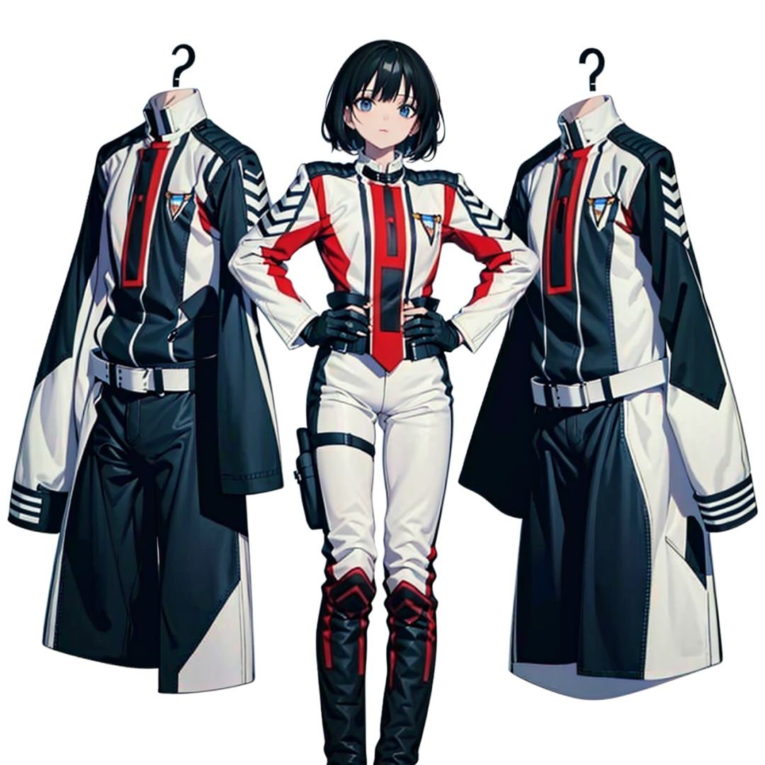 (masterpiece:1.3), (the best quality:1.2), (super fine illustrations:1.2), (Masterpiece), high quality, high detail,((white background:1.2)), looking at viewer, (SOLO:1.4),outline,,simple background, military uniform, jacket, boots, gloves, belt, thigh strap, fingerless gloves, uniform,