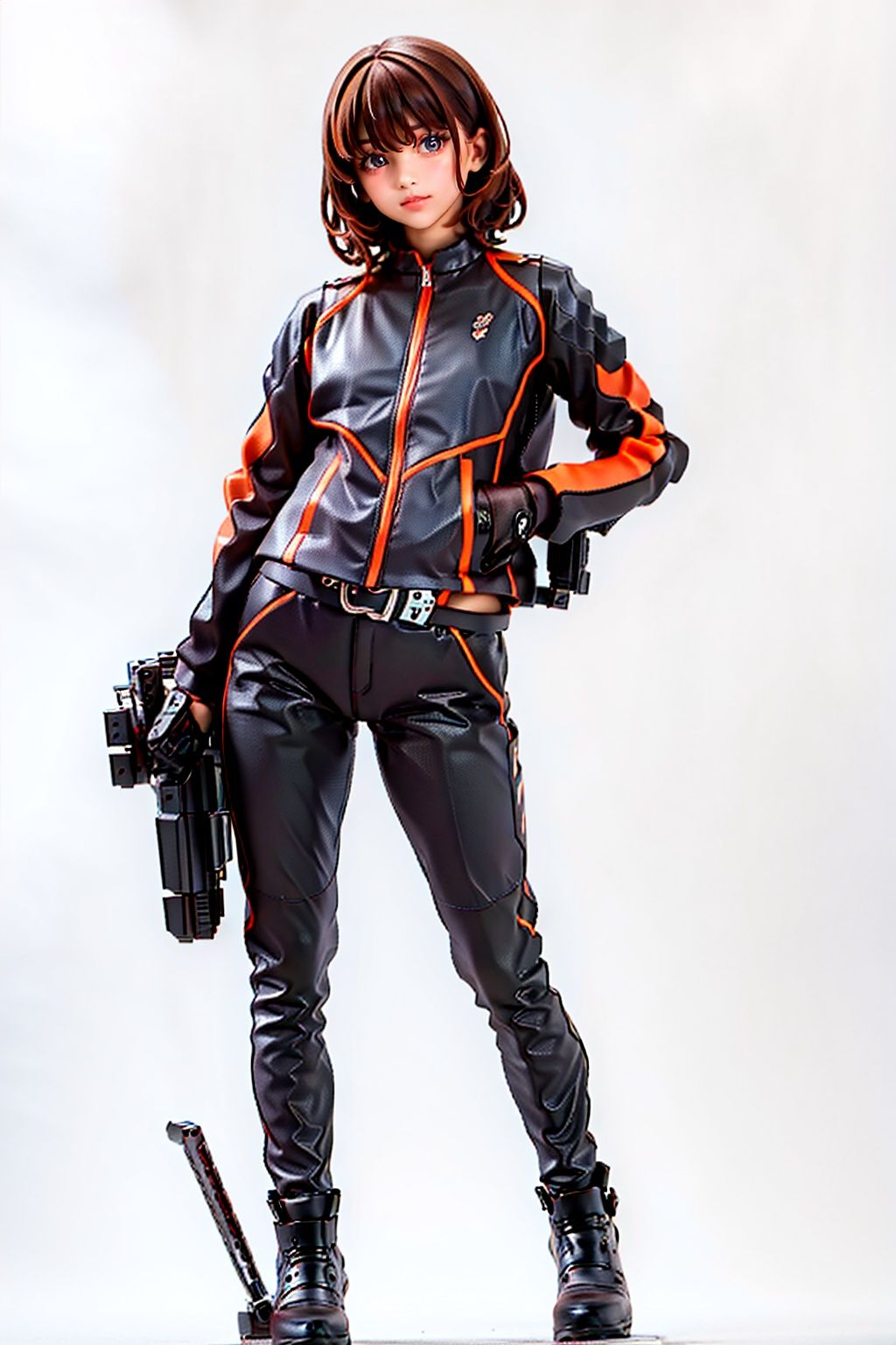 (masterpiece:1.3), (the best quality:1.2), (super fine illustrations:1.2), (Masterpiece), high quality, high detail,((white background:1.2)), looking at viewer, (SOLO:1.4),outline,,simple background,black footwear, military uniform, boots, black pants, pants, jacket, uniform, gloves, belt,