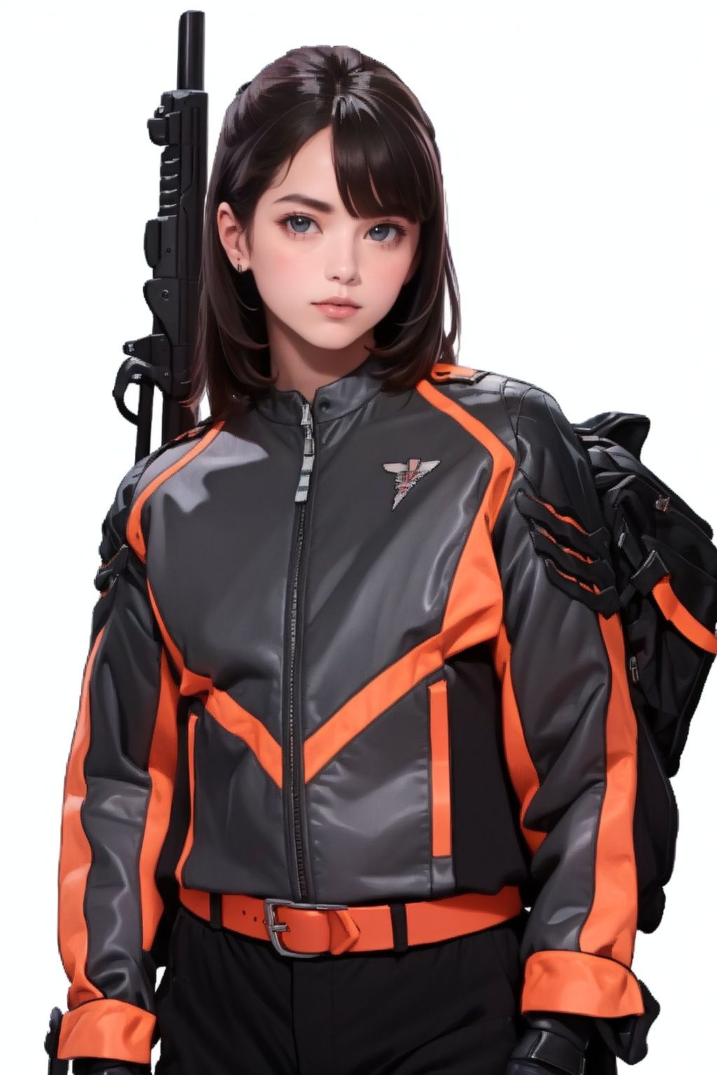 (masterpiece:1.3), (the best quality:1.2), (super fine illustrations:1.2), (Masterpiece), high quality, high detail,((white background:1.2)), looking at viewer, (SOLO:1.4),outline,,simple background,black footwear, military uniform, boots, black pants, pants, jacket, uniform, gloves, belt,