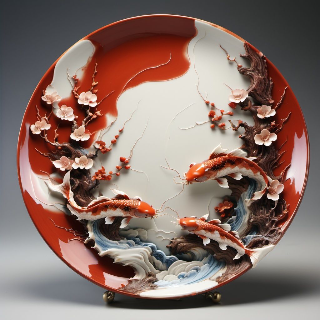arien_porcelain,plate porcelain that two kois <lora:sdxl_redciqitest2-000008:1>