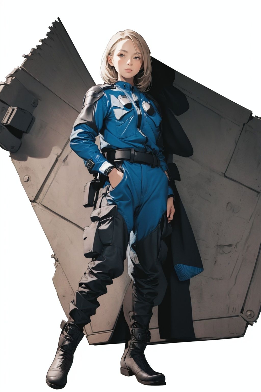 (masterpiece:1.3), (the best quality:1.2), (super fine illustrations:1.2), (Masterpiece), high quality, high detail,((white background:1.2)), looking at viewer, (SOLO:1.4),outline,,simple background,pocket, police uniform, uniform, boots, belt, armor, jacket, 