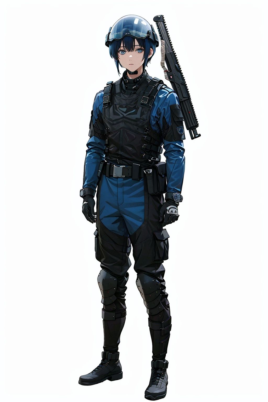 (masterpiece:1.3), (the best quality:1.2), (super fine illustrations:1.2), (Masterpiece), high quality, high detail,((white background:1.2)), looking at viewer, (SOLO:1.4),outline,,simple background,gloves, military uniform, armor, uniform, helmet, boots, solo
