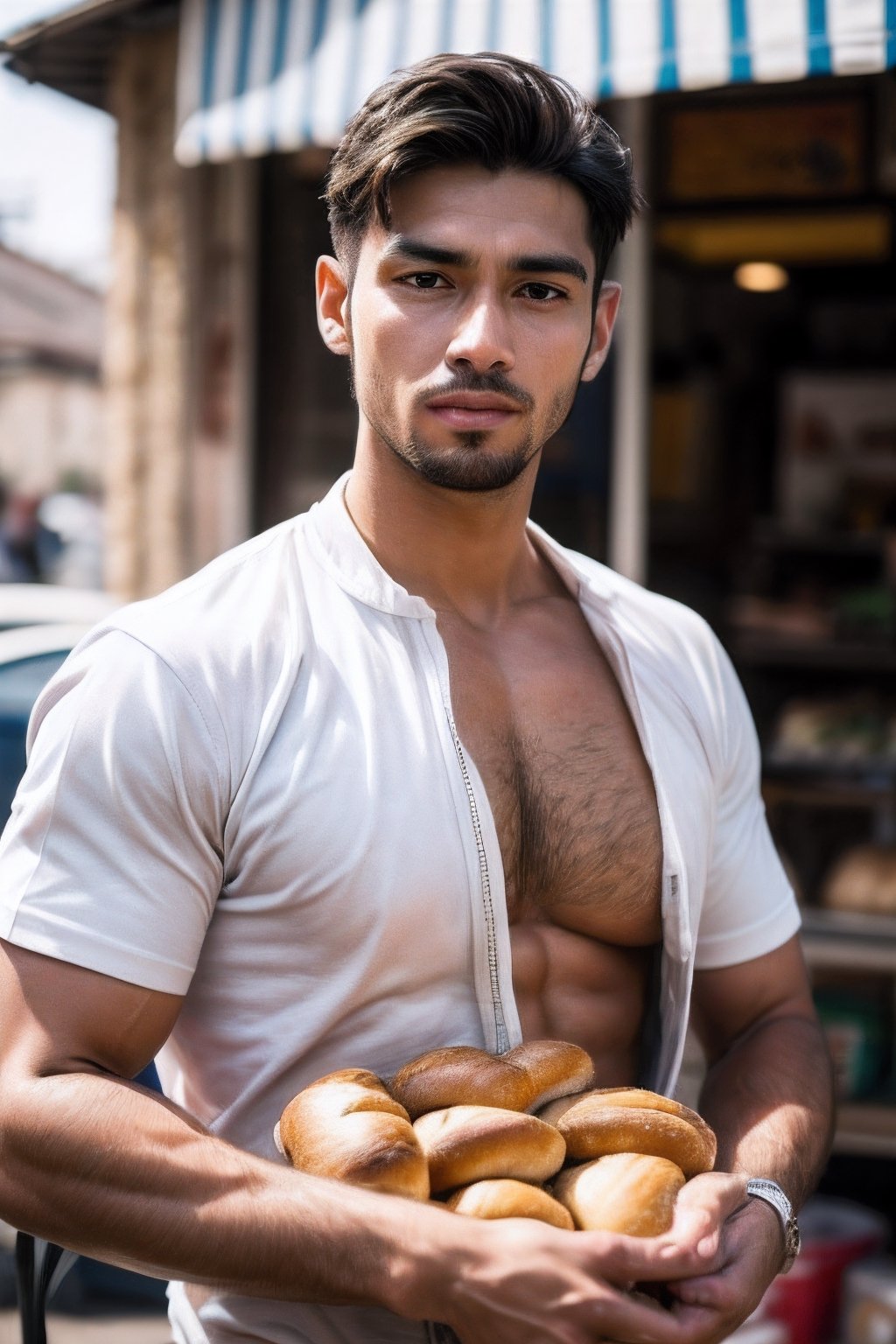 Realistic,  handsome bread seller ,  working time on Tensor.Art