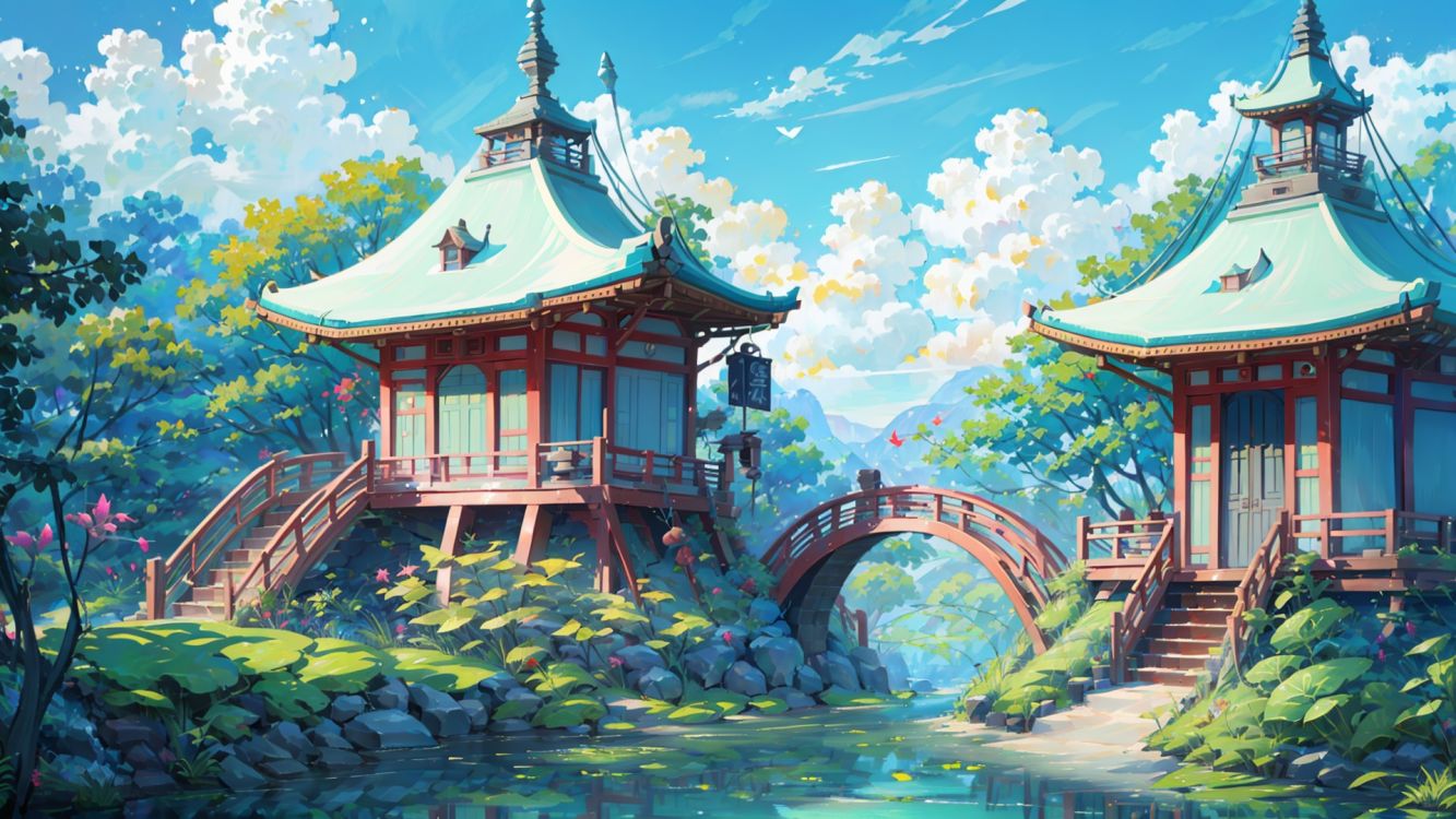 插画设计-吉卜力卡通游戏风格化场景原画概念|Stylized Concept design