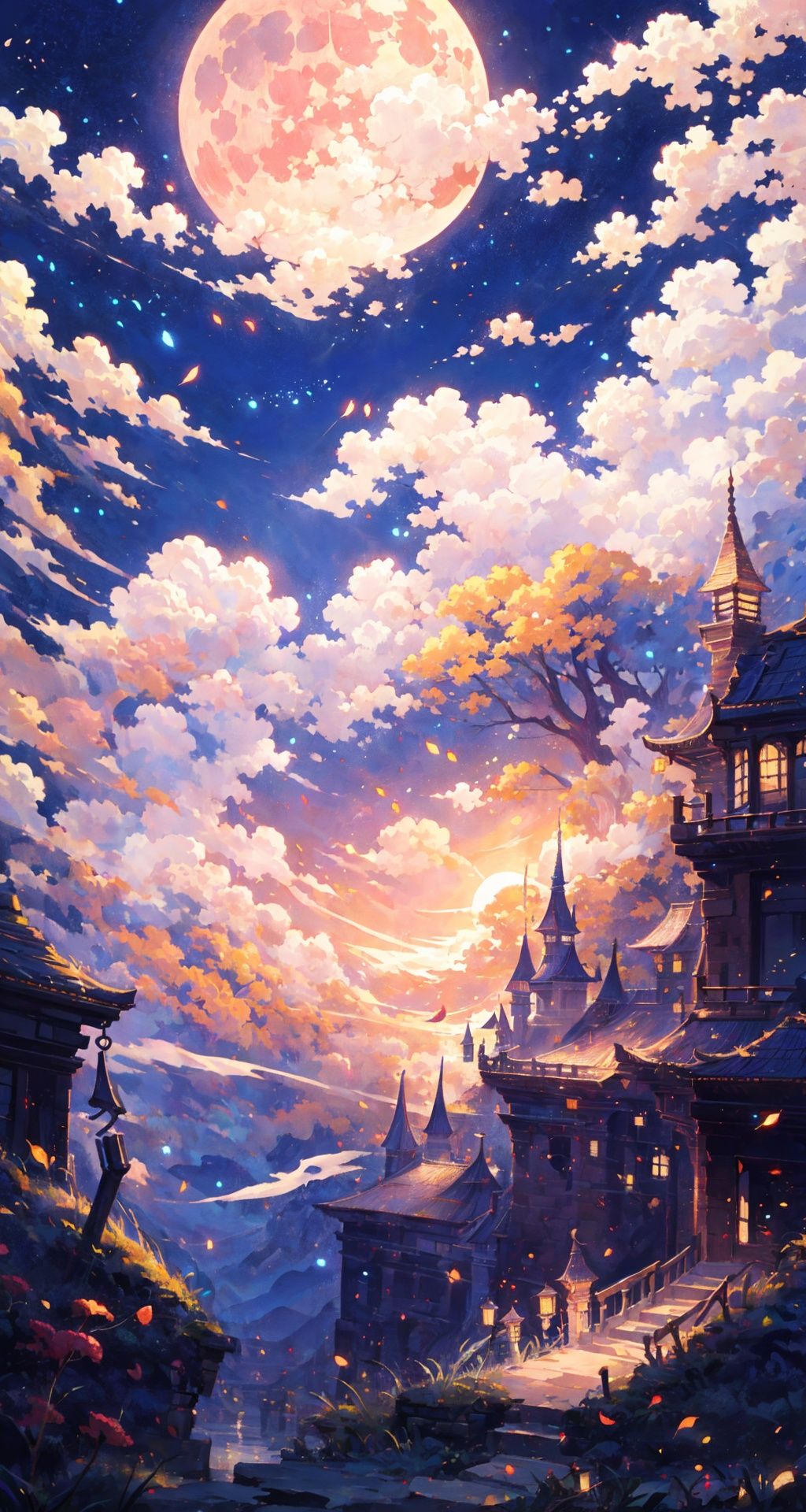 highres, detailed, masterpiece, wallpaper, Mid-Autumn Festival, Bright Moonlight, 1girl, solo, Moon Palace Fairy, illustration, best quality