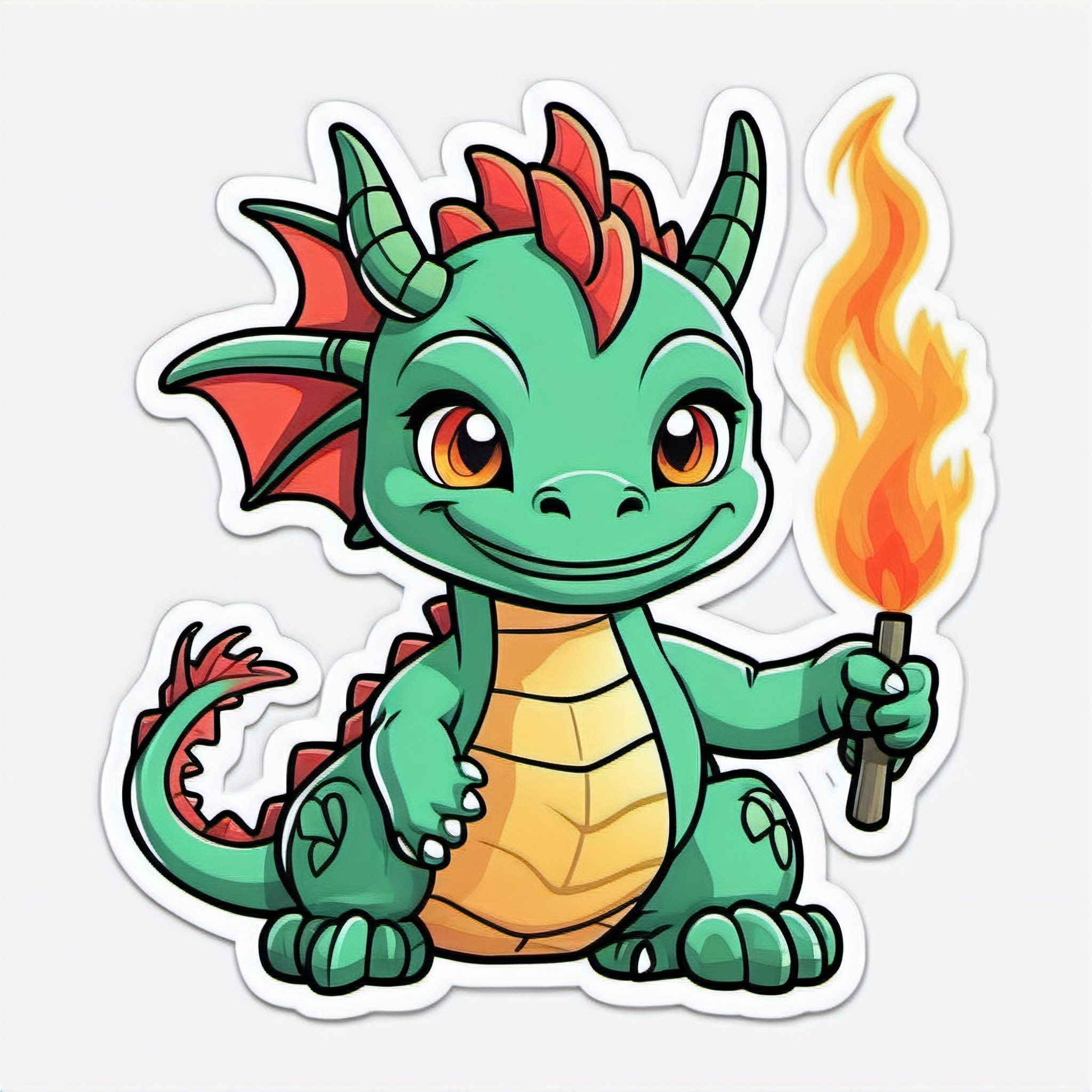 sticker,  dragon,  cartoon by Goofy Ai on Tensor.Art