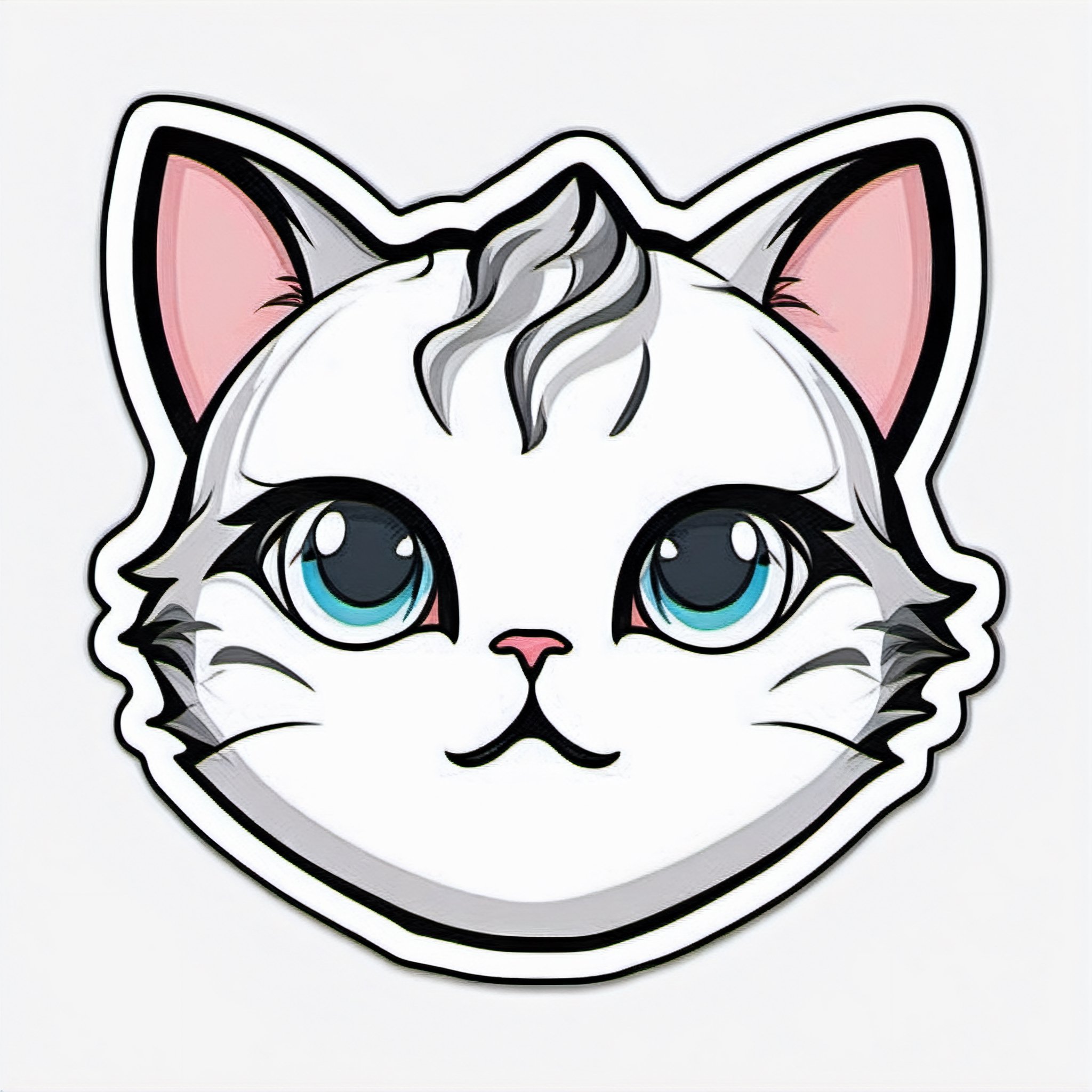 sticker,  cat face,  cartoon by Goofy Ai on Tensor.Art