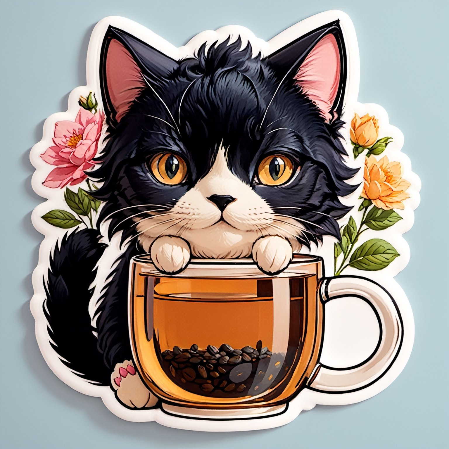 sticker ,  cat,  tea by Goofy Ai on Tensor.Art