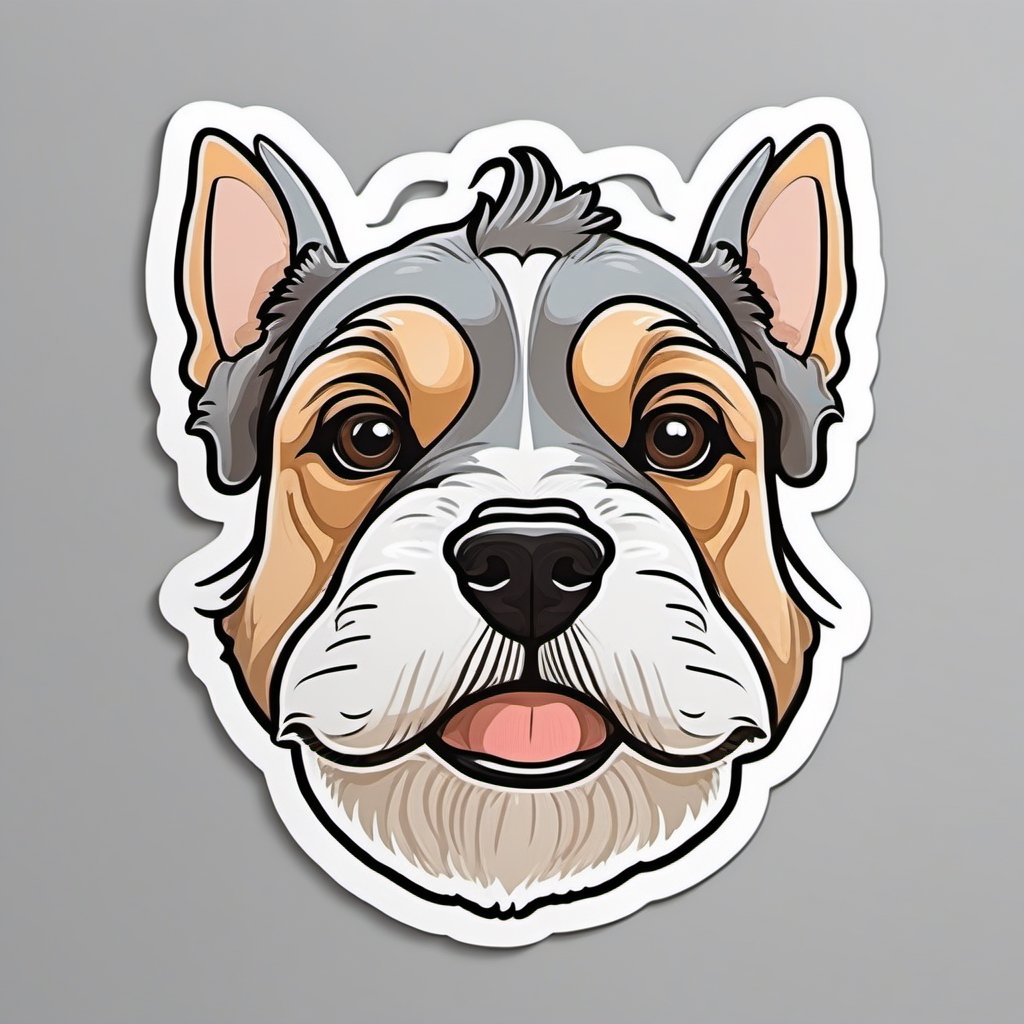 sticker,  dog face,  cartoon by Goofy Ai on Tensor.Art