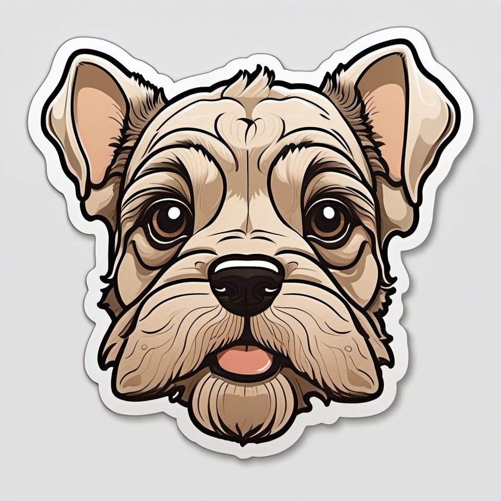 sticker,  dog face,  cartoon by Goofy Ai on Tensor.Art