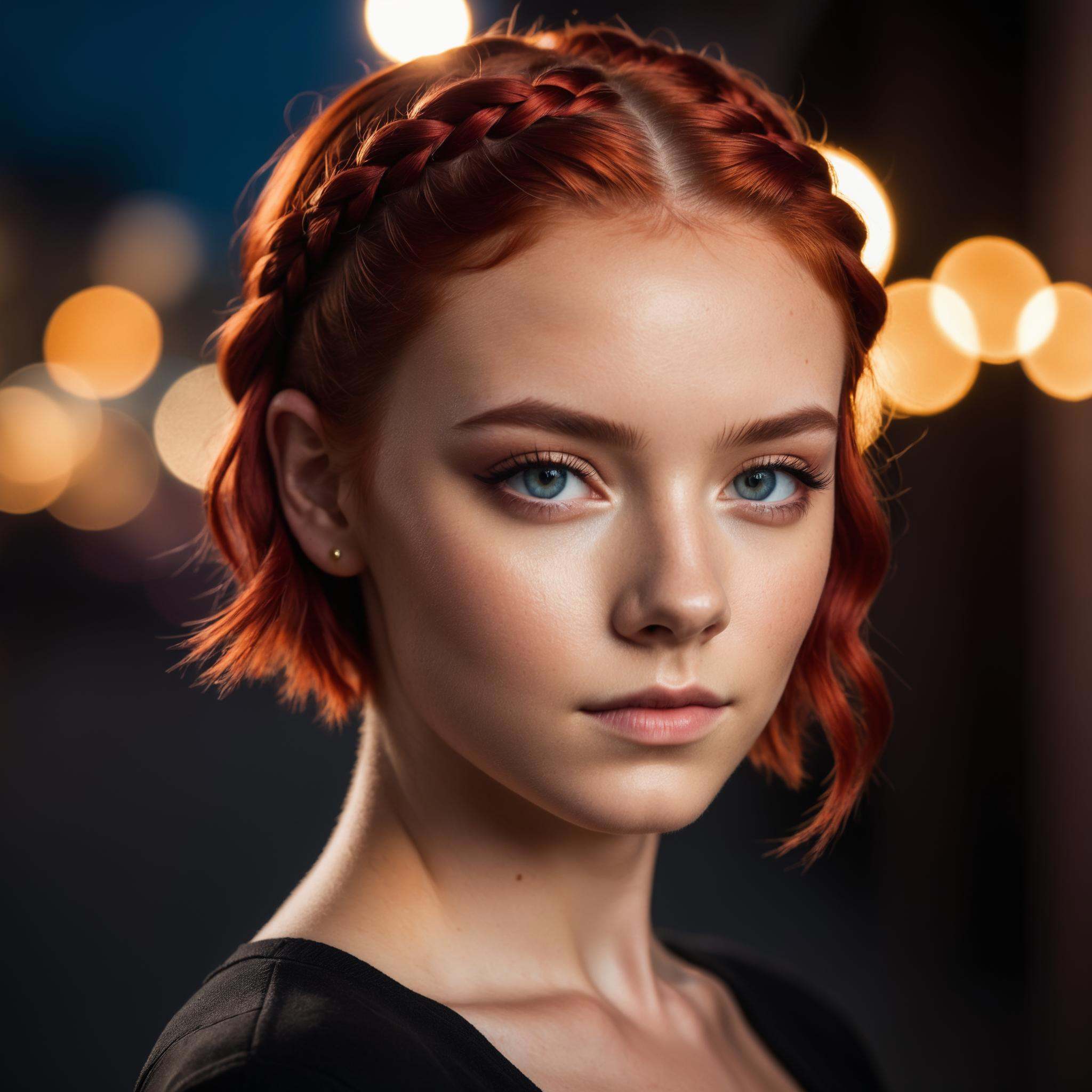 photo of 20 y.o woman,  perfect eyes,  short red hair on Tensor.Art