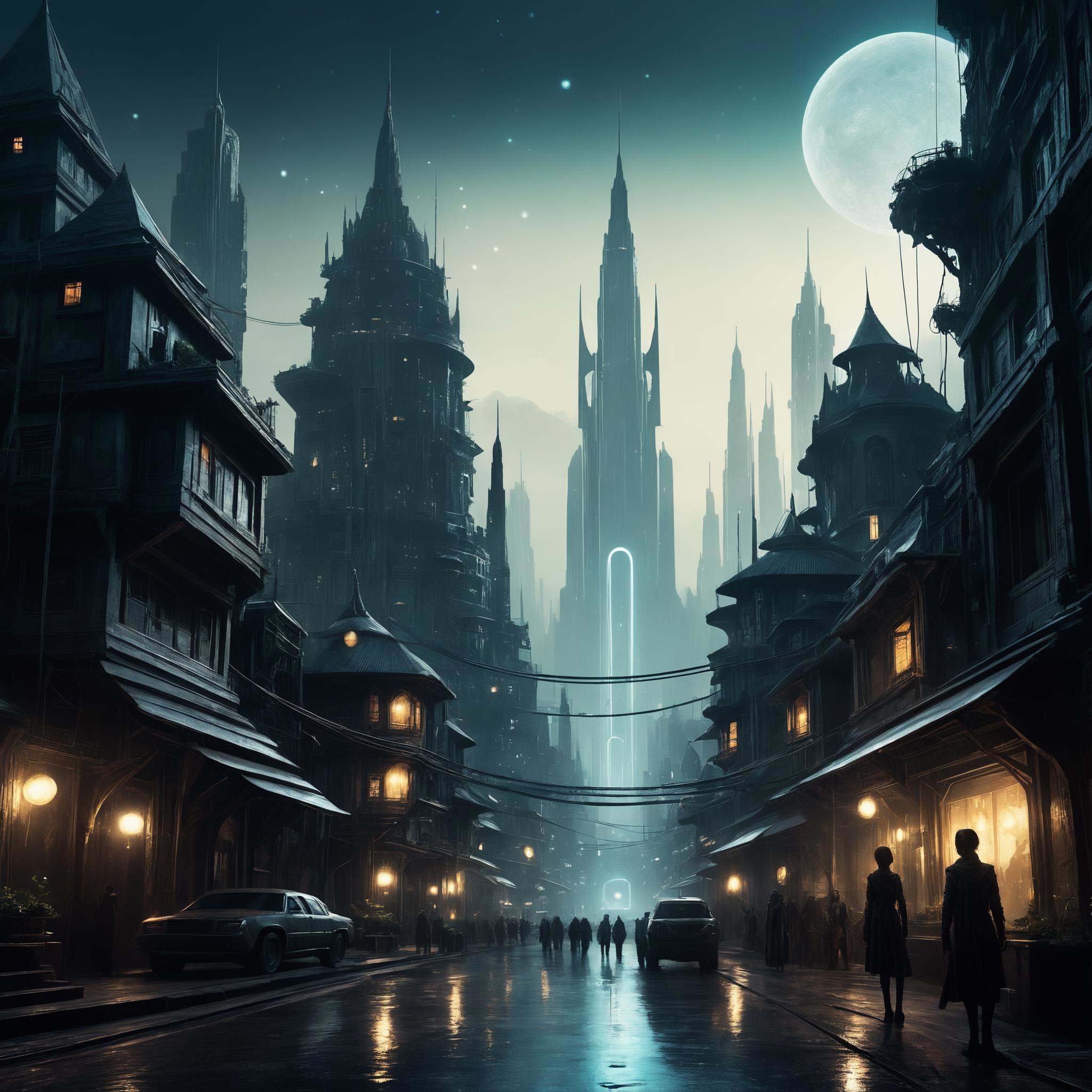 ethereal fantasy concept art of line art,  a city,  a dystopian future on Tensor.Art