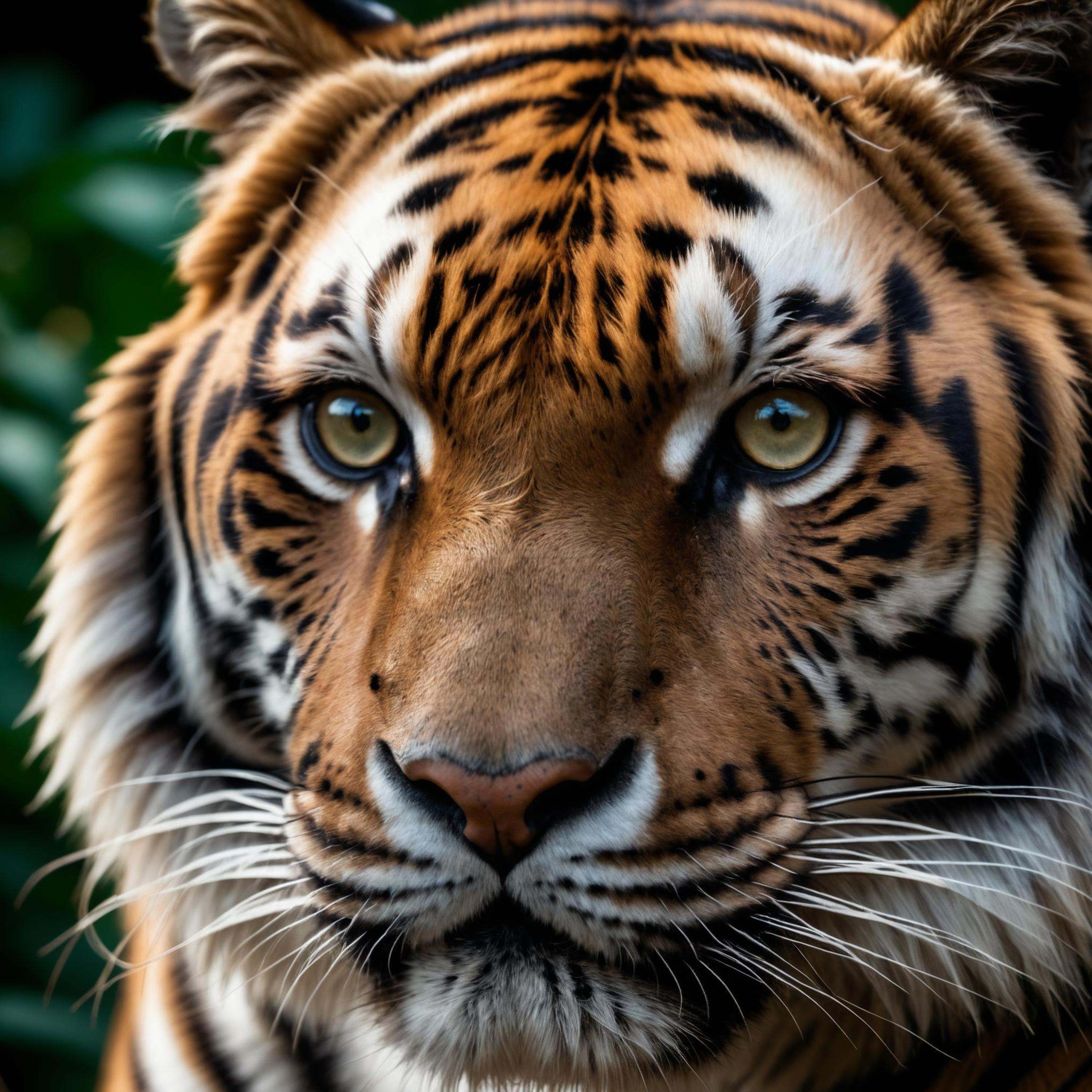 face portrait from a tiger,  RAW candid cinema,  16mm on Tensor.Art